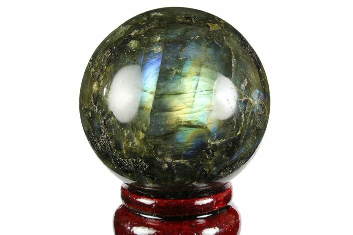 Flashy, Polished Labradorite Sphere - Great Color Play #158012